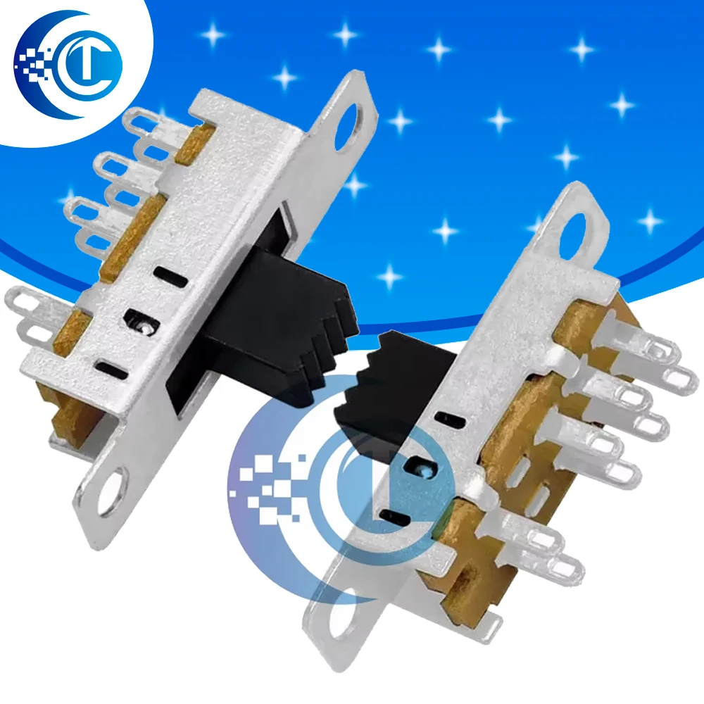 10Pcs SS23E04 Double Toggle Switch 8 Pins 3 files 2P3T DP3T Handle high 5mm small slide switch