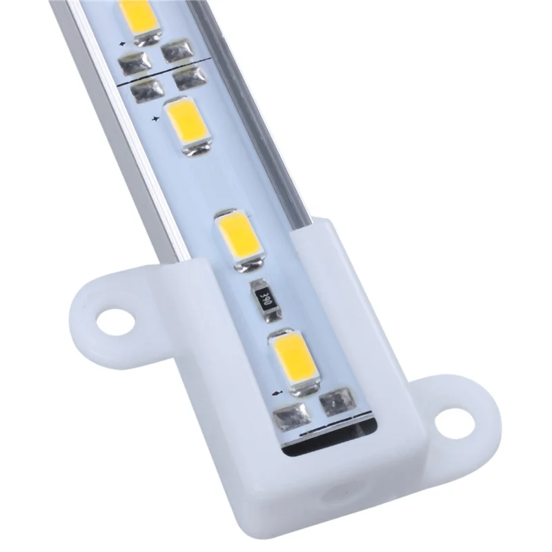 ไฟแถบ LED แบบแข็ง ABPQ-10Pcs 50ซม. 12V 36 LED 5050 SMD อลูมิเนียม สีขาวอบอุ่น
