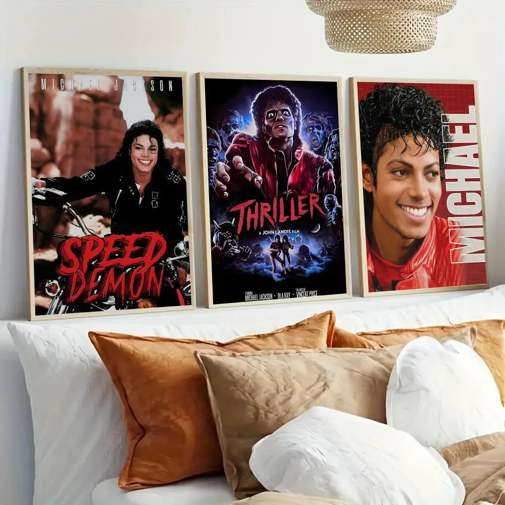 M-Michael Jackson Singer Poster Modern Home Living Bedroom Bar Hallway Waterproof Wall Art Aesthetic Decor