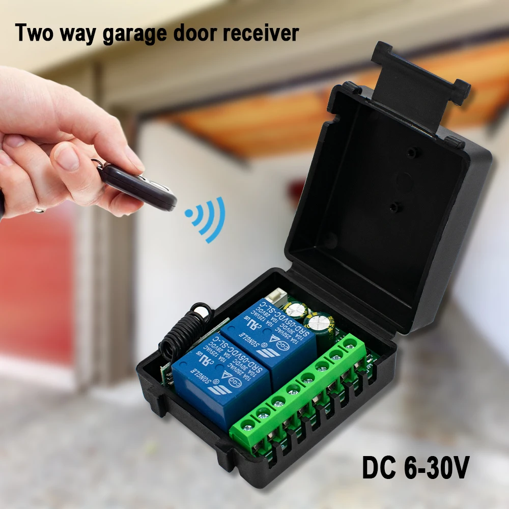 RF 433MhzリモートコントロールワイヤレススイッチDC 12V 24V 10A 2CHリレー受信機ミニ送信機 ドア電磁ロックDIY用