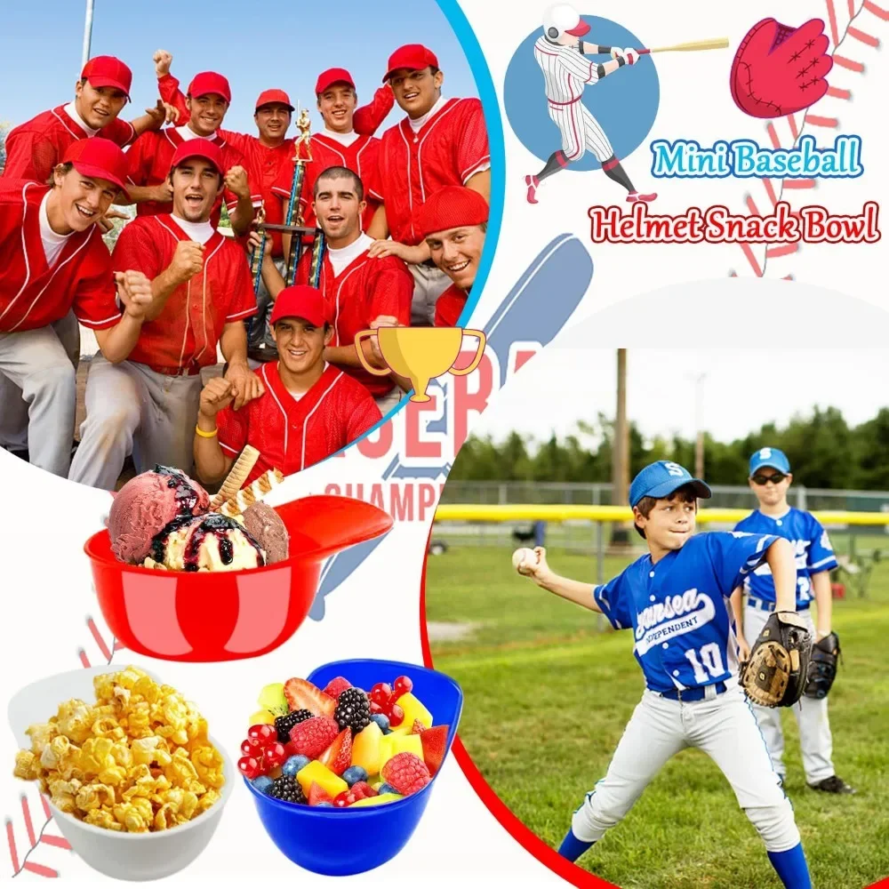 1SET Baseball cap ice cream bowl creative children's tableware candy bowl ice cream bowl FOR MLB league models salad