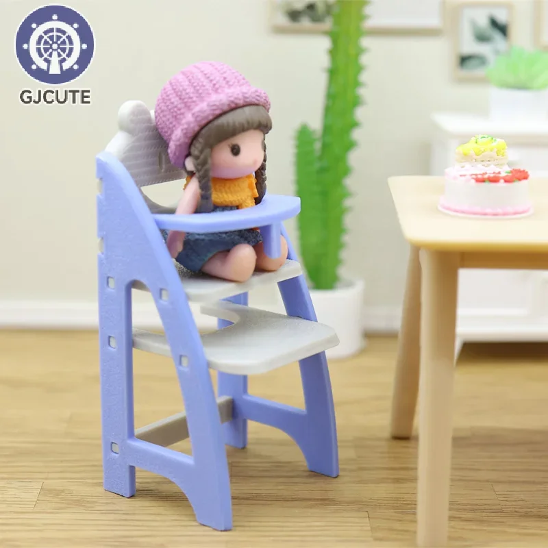 1/12 Poppenhuis Miniatuur Simulatie Baby Eetkamerstoel Model Living Meubels Poppenhuis Decoratie Kinderen Fantasiespel Speelgoed