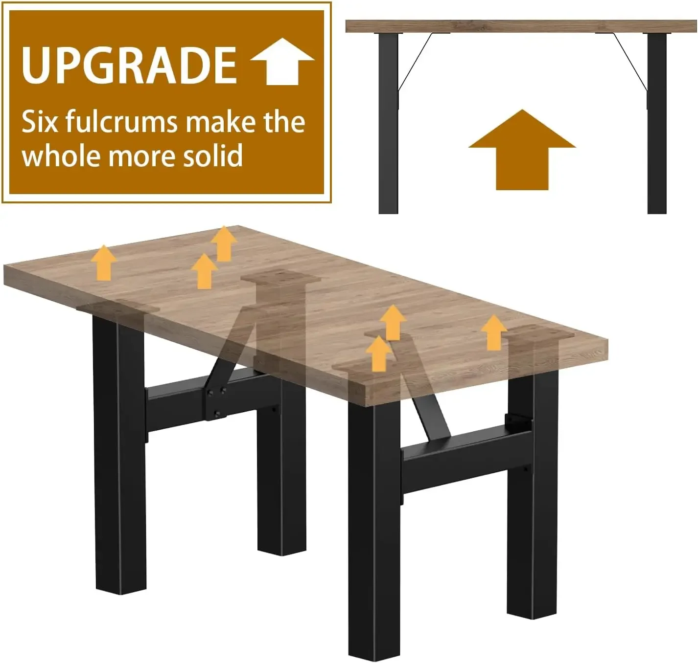 30” Black Table Legs (2PCS) H-Shape with Additiona Bracket Heavy Duty Furniture Table Bench  Mid Century Modern