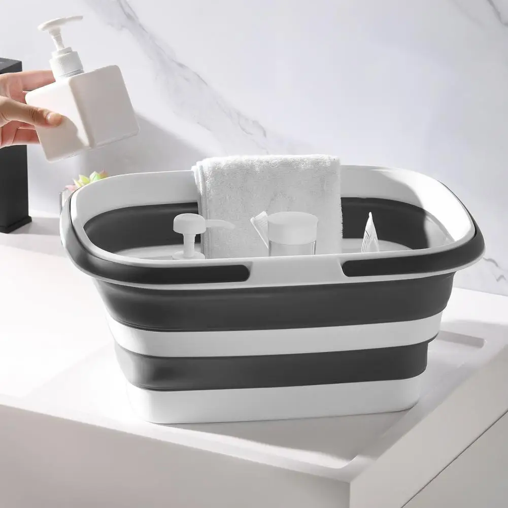 Collapsible Bucket White Folding Bucket Multi-use Space-saving  Great Easy to Store Foldable Tub