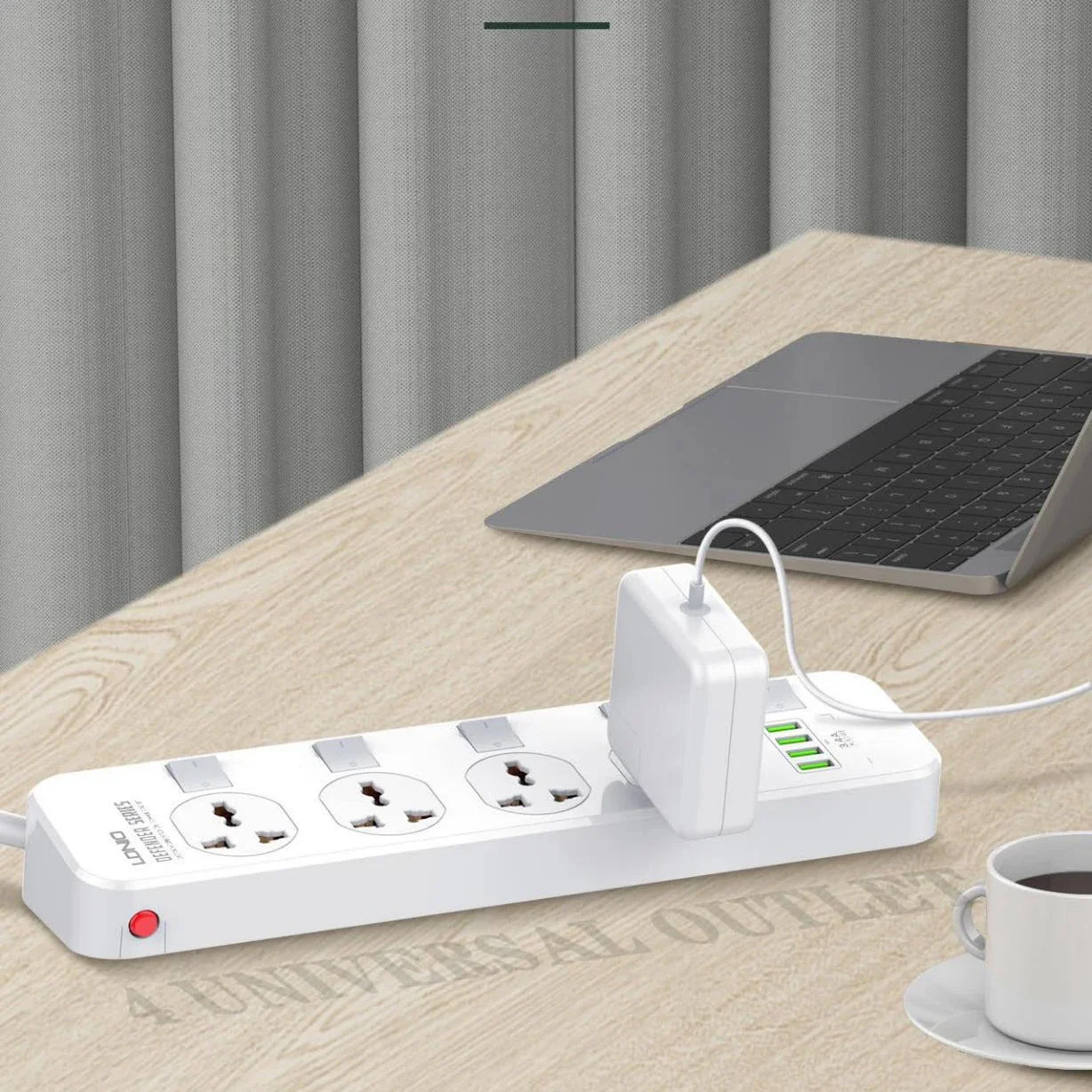 Imagem -03 - Ldnio-plug ue Original Power Strip Protetor contra Surtos Usb Tomadas Extensão 2m Cabos de Cabo e Sub Interruptor de Controle