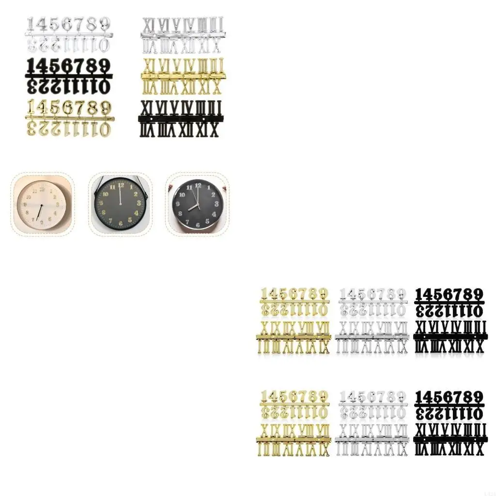 L43A Clock Numerals Set DIY Wall Clock Numbers Clock Hands Replacement Part Arabic