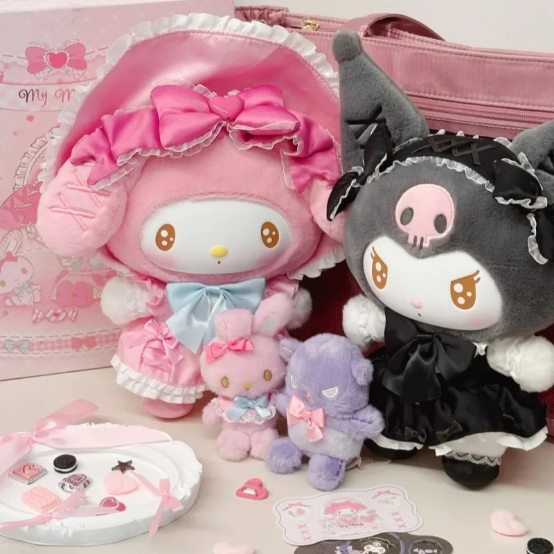 

23cm My Melody Kuromi Sweet Fairy Tale Series Cute Desktop Ornament Toy for Friends Birthday Gifts Collectible Action Figure