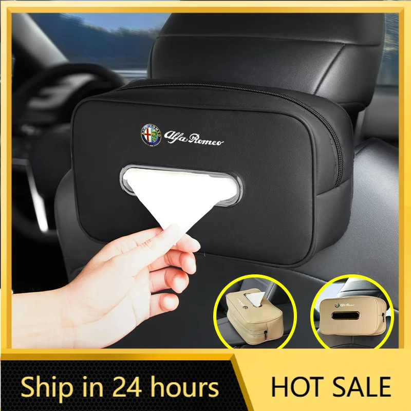 

2026 Hot Car Stickers 2026 Hot Alfa Romeo Car Center Console Armrest Box Tissue Box Paper Towel Storage Bag For Alfa Romeo Giuli