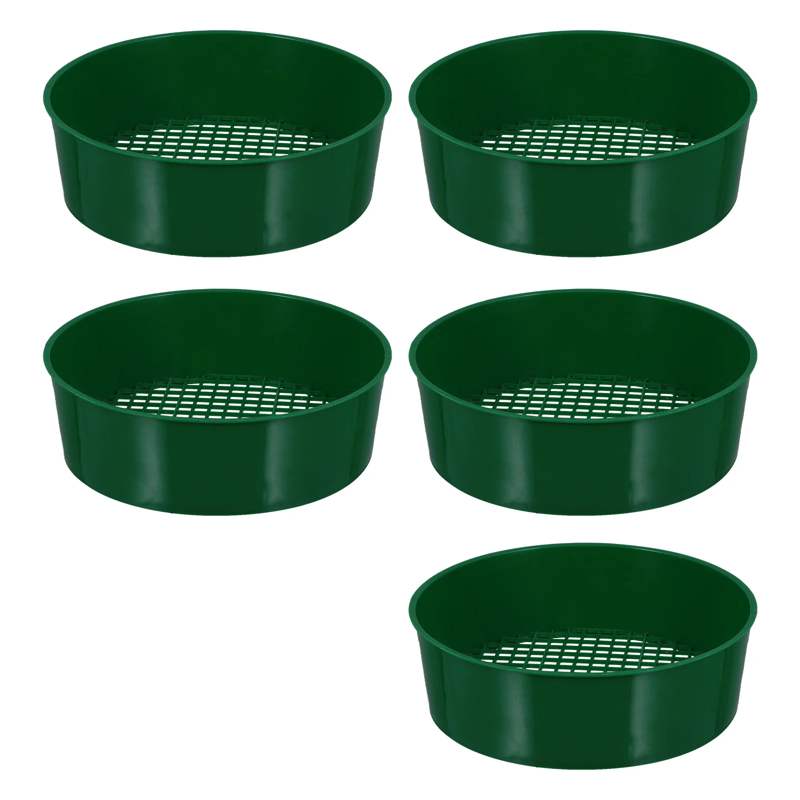 5 Pcs Plastic Soil Sieve Gardening Sifting Pan Stone Riddle Mesh Tool Essential Planting Aid Improves Efficiency Easy Clean