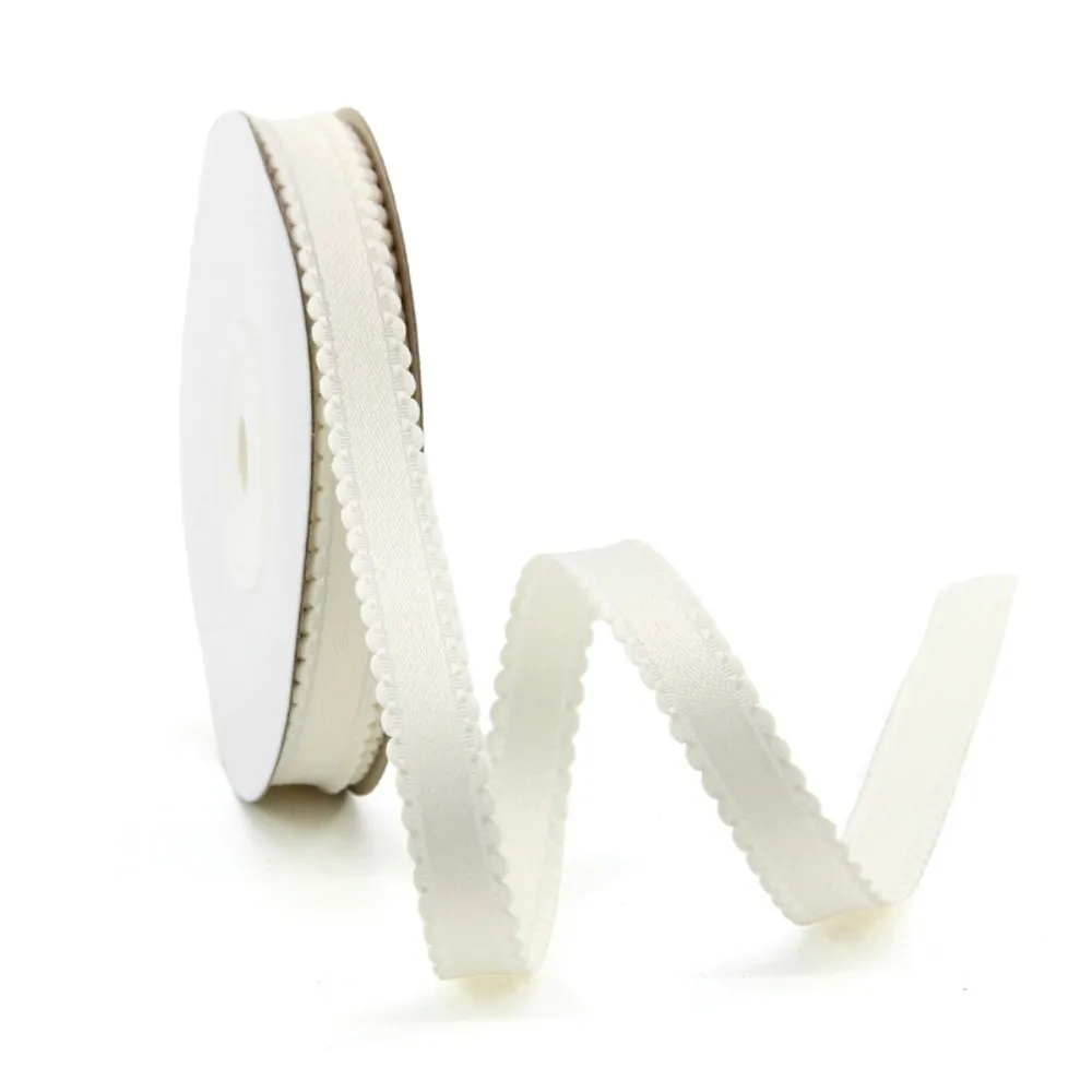 DIY Craft Satin Ribbon Bubble Edge Double Face Decorative Ribbon Easy to Cut Solid Color Wavy Edge Ribbon Flower Bouquet Packing