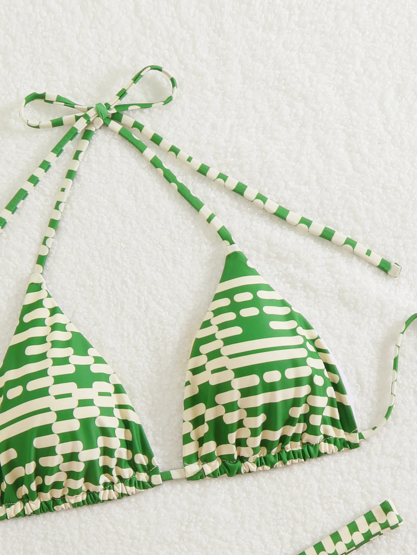 مثير الأخضر طباعة البيكينيات الصغيرة مجموعات قطعتين الرسن ثونغ المايوه ملابس السباحة conjunto دي بيكيني Tankini بحر biquini #2