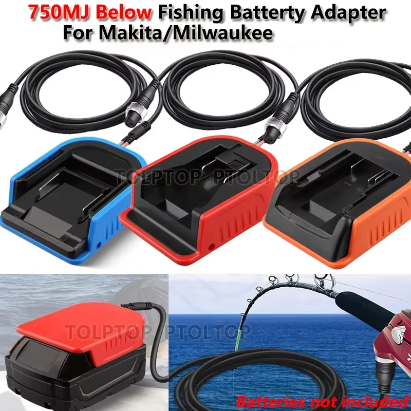 

Fishing Batterty Adapter Replacement For Dewalt/Makita/Milwaukee 18V 20V Battery to for Daiwa/Shimano Power Assist Reels 750MJ
