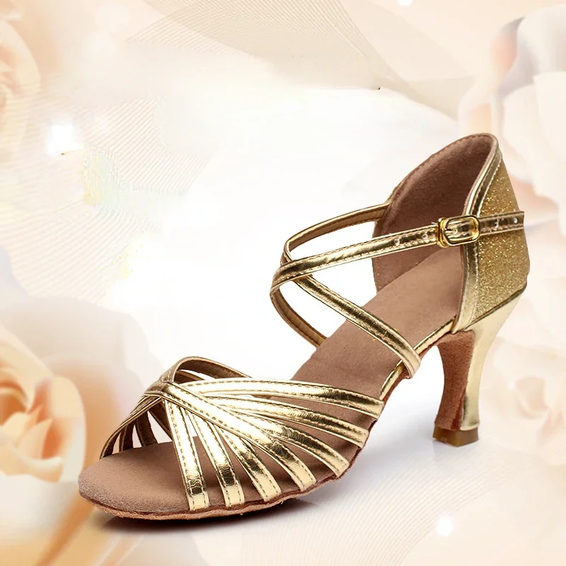 XIHAHA ฤดูร้อนรองเท้าเต้นรําแบบละตินสุภาพสตรี Salsa Tango บอลรูมปาร์ตี้สาวสีฟ้ารองเท้าแตะส้นสูงแจ๊สรองเท้าผ้าใบรองเท้าแต่งงาน