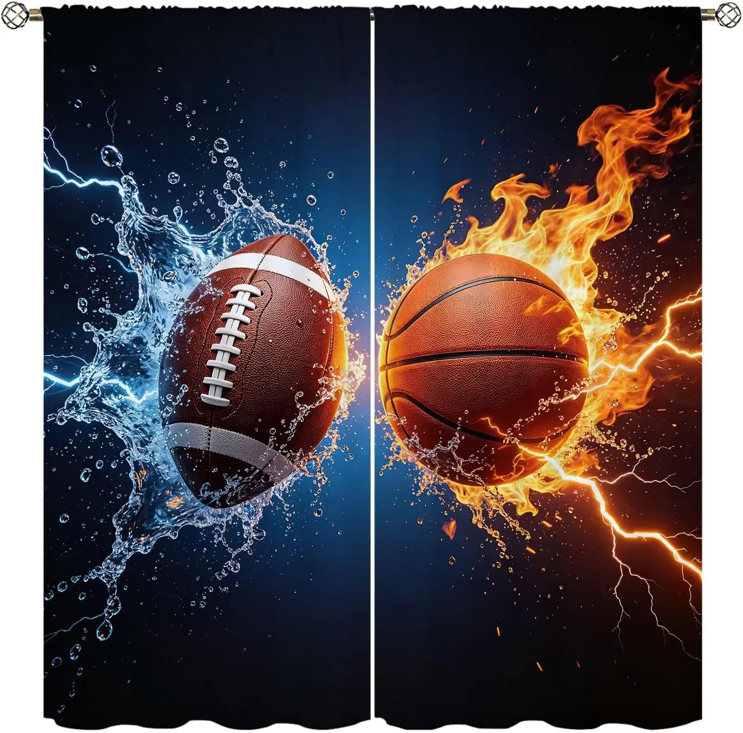 Sports Shower Curtain Game Theme Sports Deco Curtain Polyester Bathroom Wall Art Novelty Gift House Decor