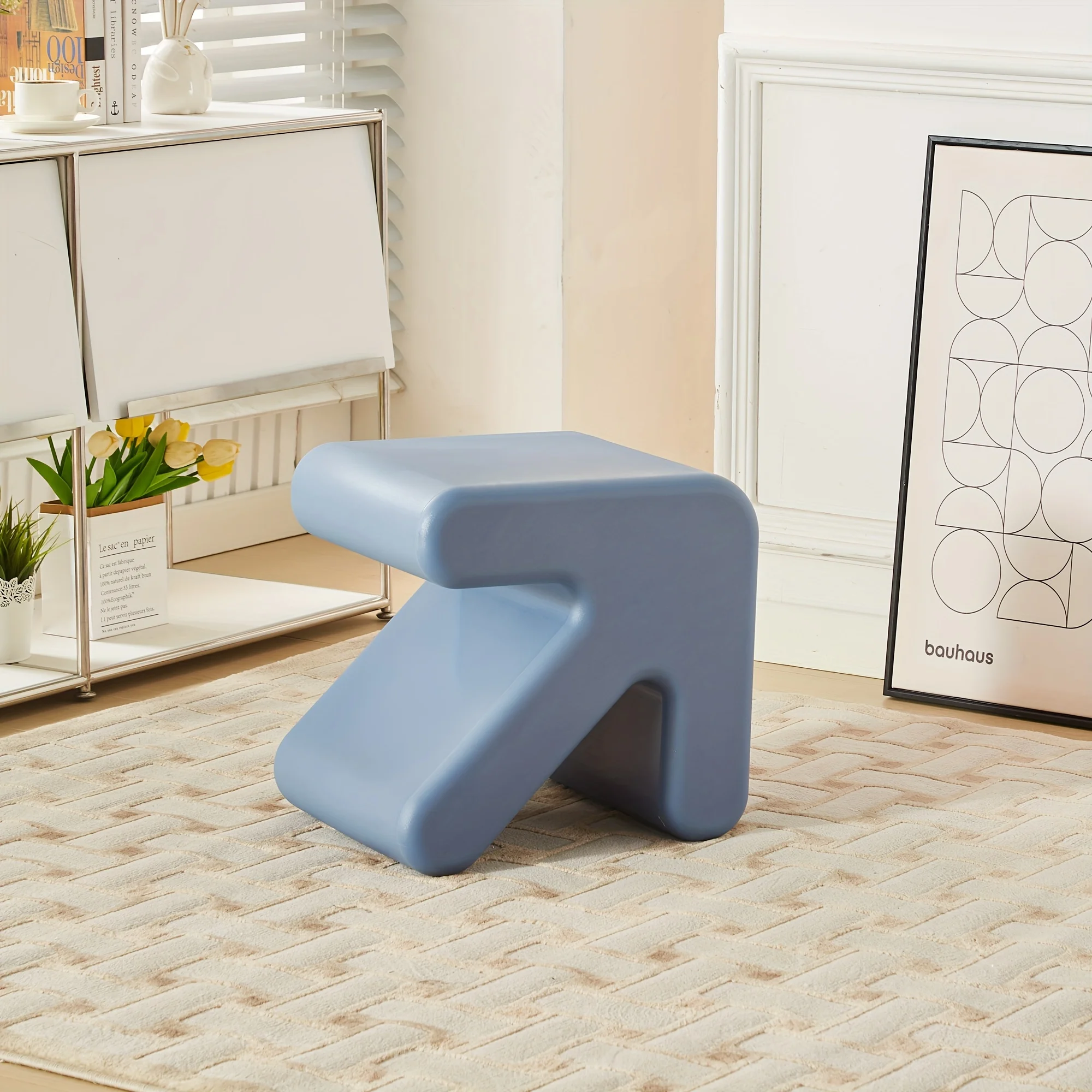 Casual Style Multifunction Plastic Side Table - Pedestal Base, Rectangle Shape, Versatile as Decor, Coffee Table, Bookshelf