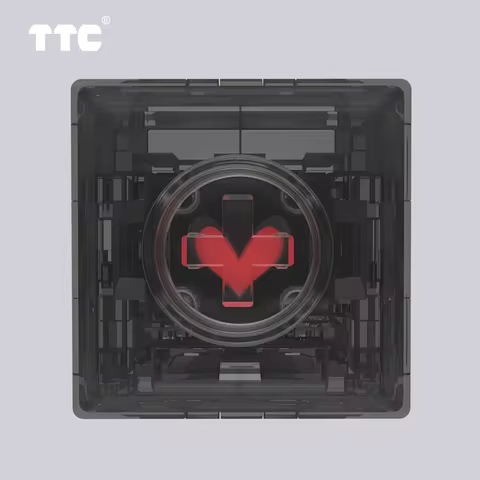 TTC Titan Heart Switch RGB Custom Mechanical Keyboard love Black Transparent 42g Linear 5pin Giant Heart lubed Long Gild Spring