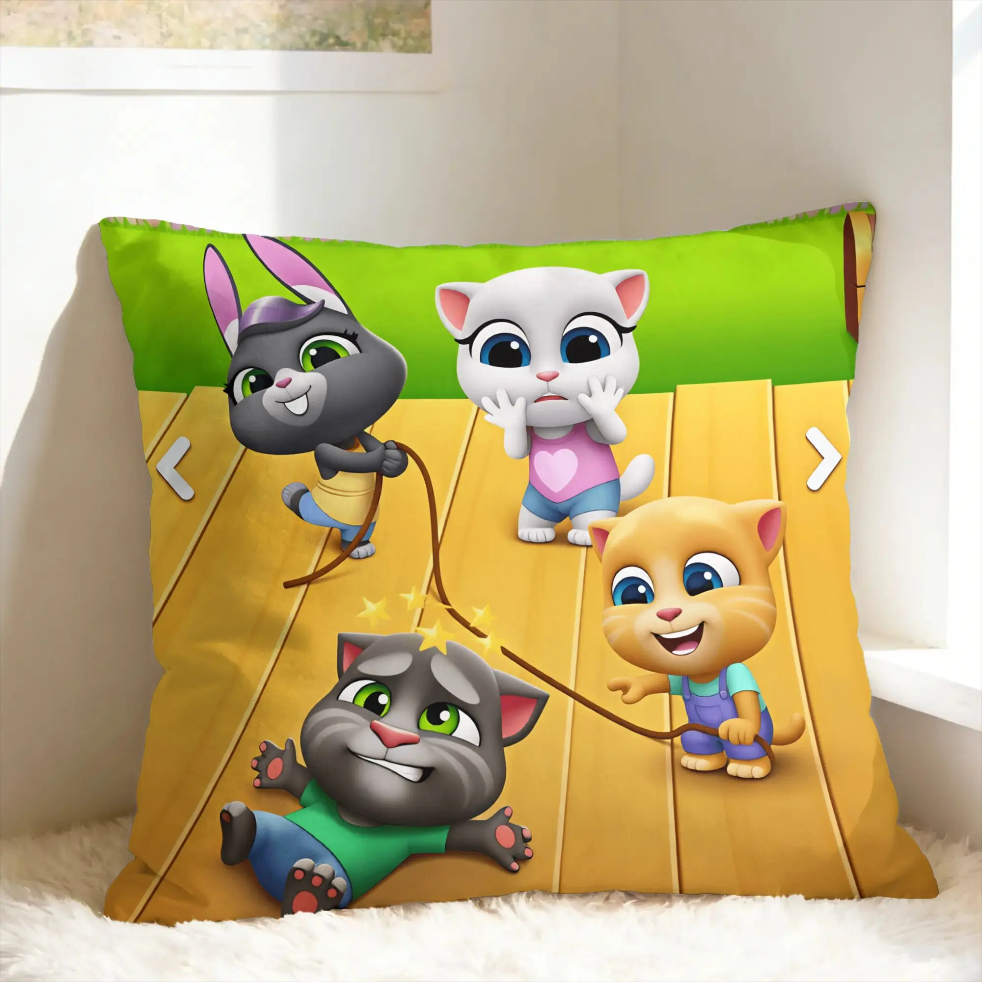 Decorative T-Talking T-Tom And F-Friends Pillow Case  Cute Funny Pillow Cover Comfy Pillowcases For Sofa Bedroom Home Decor
