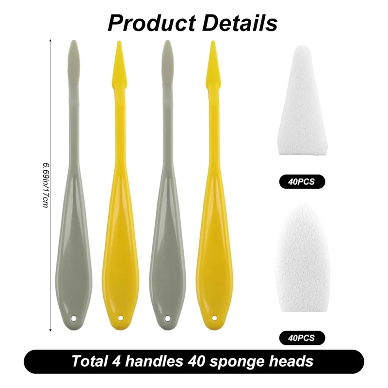 Paper Art Blending Stumps Sketch Drawing Tools, 80 Pcs Art Blenders Stumps Sketch Sponge Wiper Heads, Sketch Trimmer