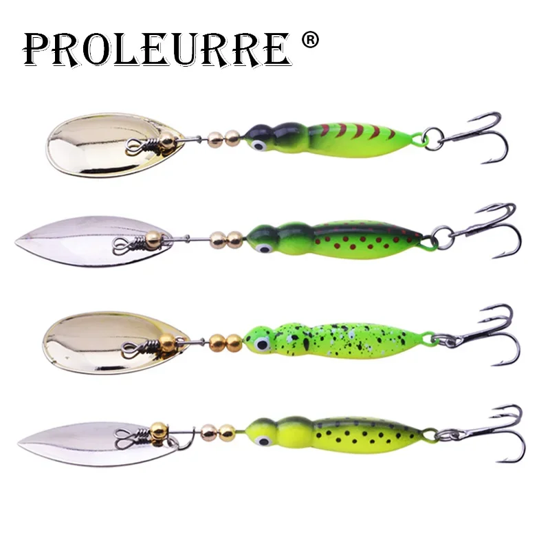 

1 Pc Spinner Metal Spoon Fishing Lure Sequins Spoon Artificial Baits Rotating Wobblers Crankbait with Hooks Trout Fishing Tackle