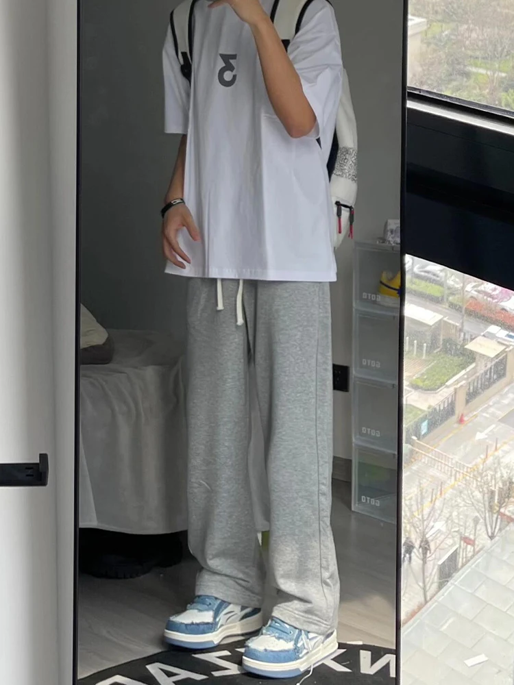 Cleanfit Pure Color Casual Sweatpants Straight Leg Spring Autumn Style Trendy Brand Unisex Sporty Pants Youth Fashion