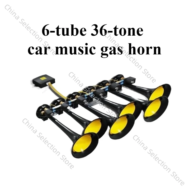 Six Tube Thirty-six Metal Music Car Truck Electronically Controlled Steam Horn with Remote Control Button 24v