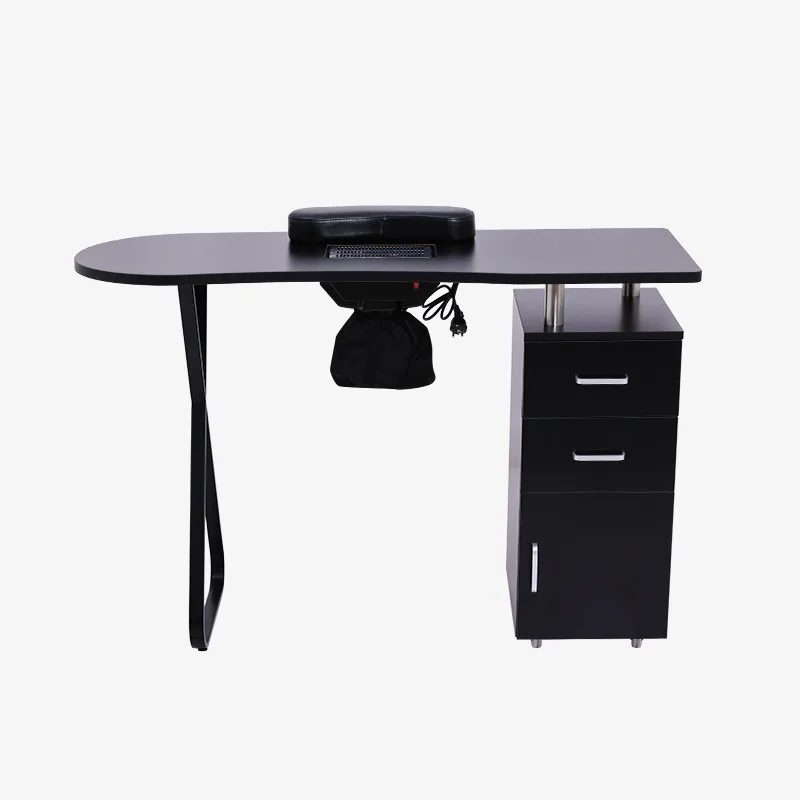 Storage manicure table with hand pillow vacuum cleaner manicure table MT-218P black hemp handle