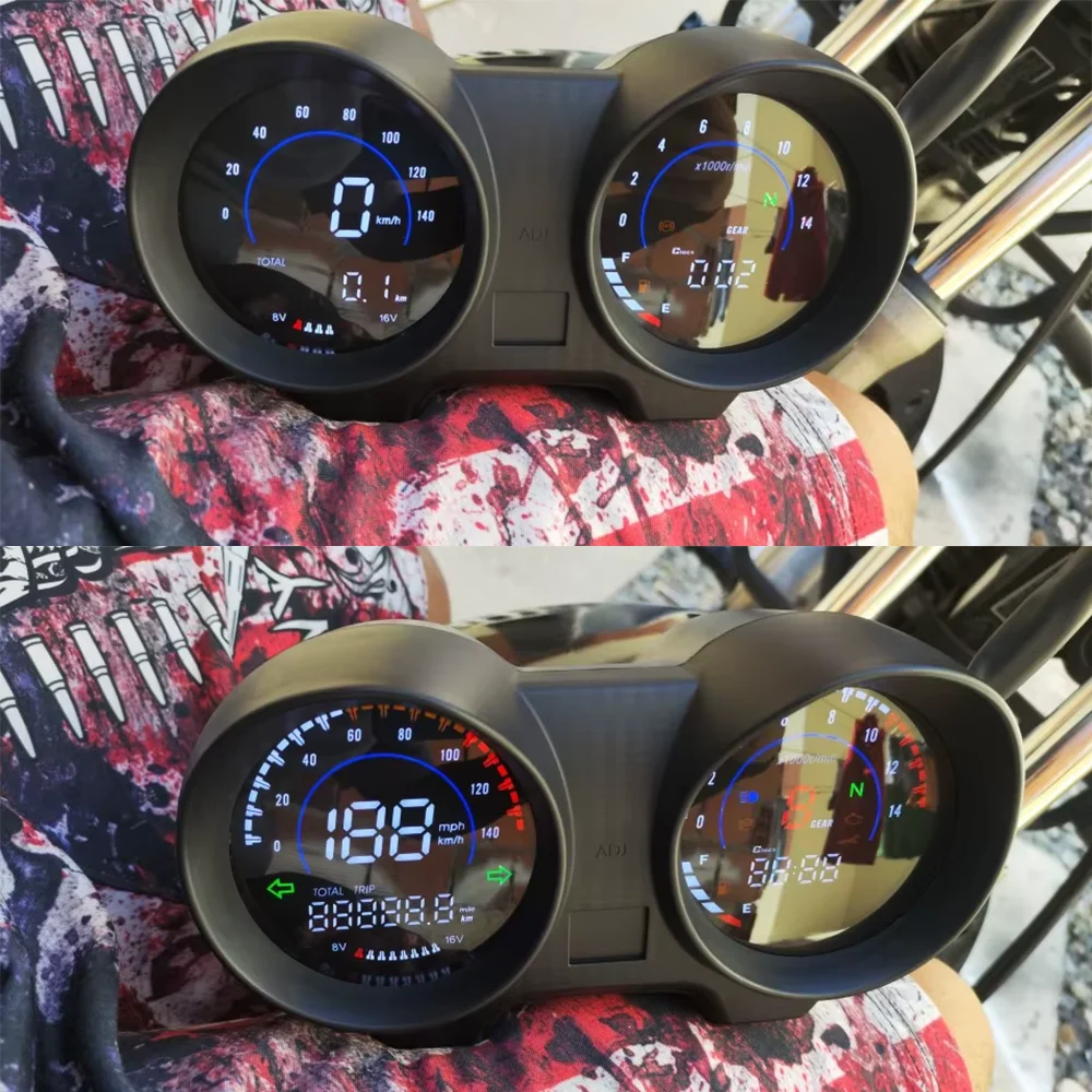 

For Italika Rc150 Rc200 RC 200 150 Motorcycle Digital Speedometer Dashboard Tachometer Odometer Gear Meter Instrument Voltmeter