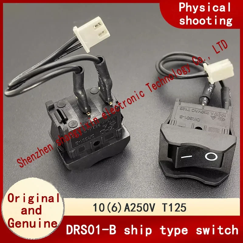 

Оригинальный переключатель DRS01-B для лодки, 2-контактный, 2-ступенчатый, 10 (6) A250V T125, кнопка для лодки с проволочной перегородкой 70 мм