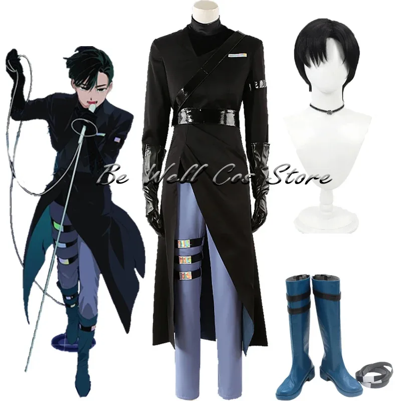 

Anime Ivan Cosplay Costume Wig Shoes Black Sorrow Cosplay Pants Belt Halloween Party Carnival Role Play Costume Boots