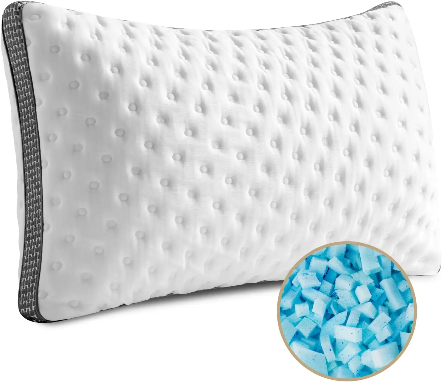 

BedStory Queen Cooling Pillow 1 Pack ,Cooling Gel Memory Foam Bed Pillow, Medium Firm Pillow for Sleeping, CertiPUR-US Certified