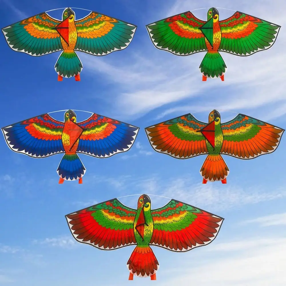 

New Cartoon Animal Parrot Kite with Line Large Kites Parrot Flying Toys Long Tail Rainbow Outdoor Fun Sports for Kids