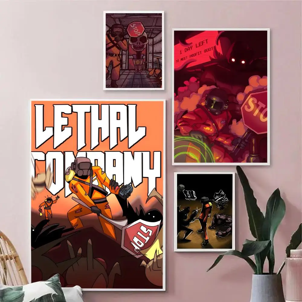 Video Game L-Lethal Company Poster Durable Painting Canvas Poster Wall Hanging Home Interior Decoration Art Mural Gift