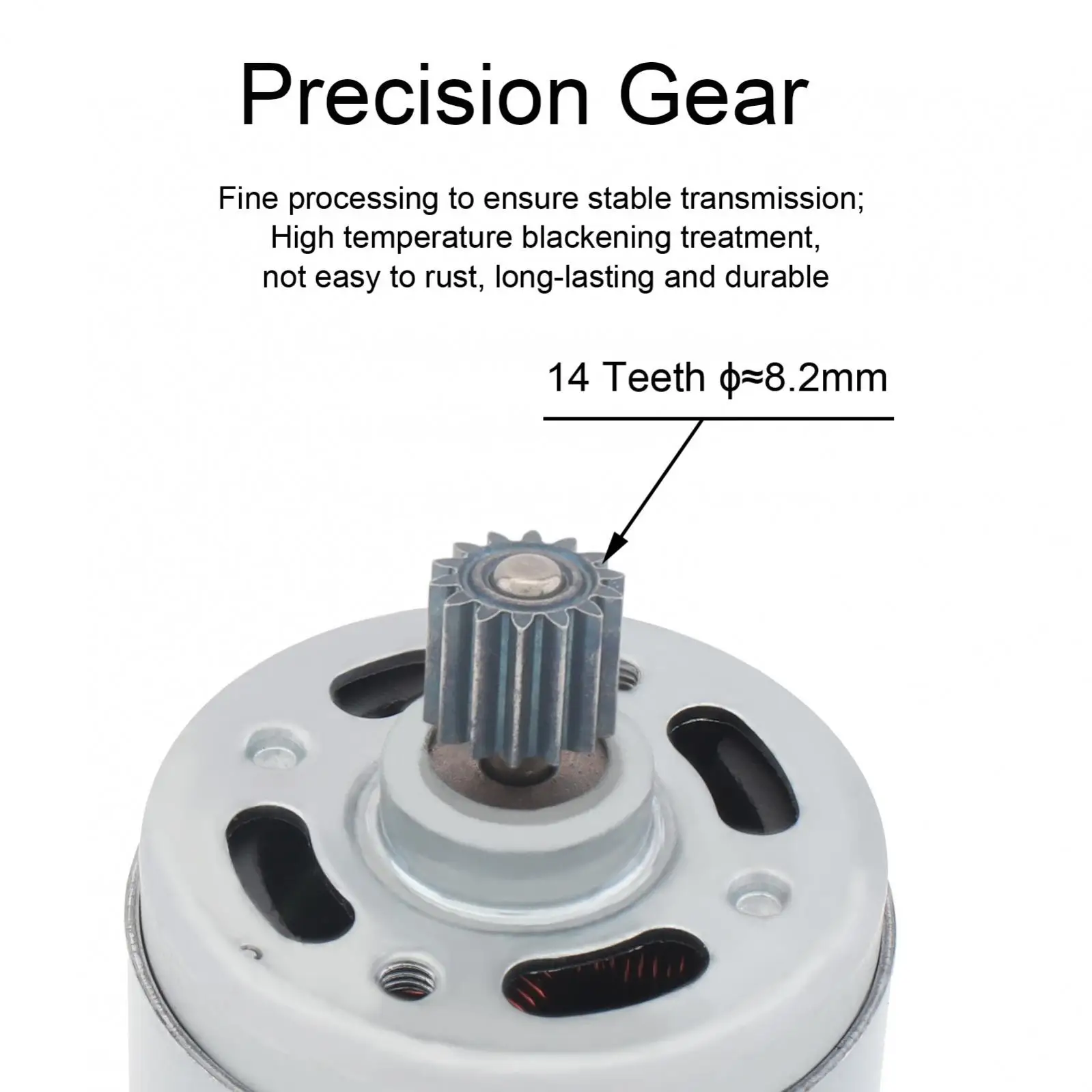 RS550 DC Motor 21V 25000RPM Electric Saw Micro Motor for Reciprocating Saw with 8.2mm 14Teeth Gear, RS550 Micro DC Motor