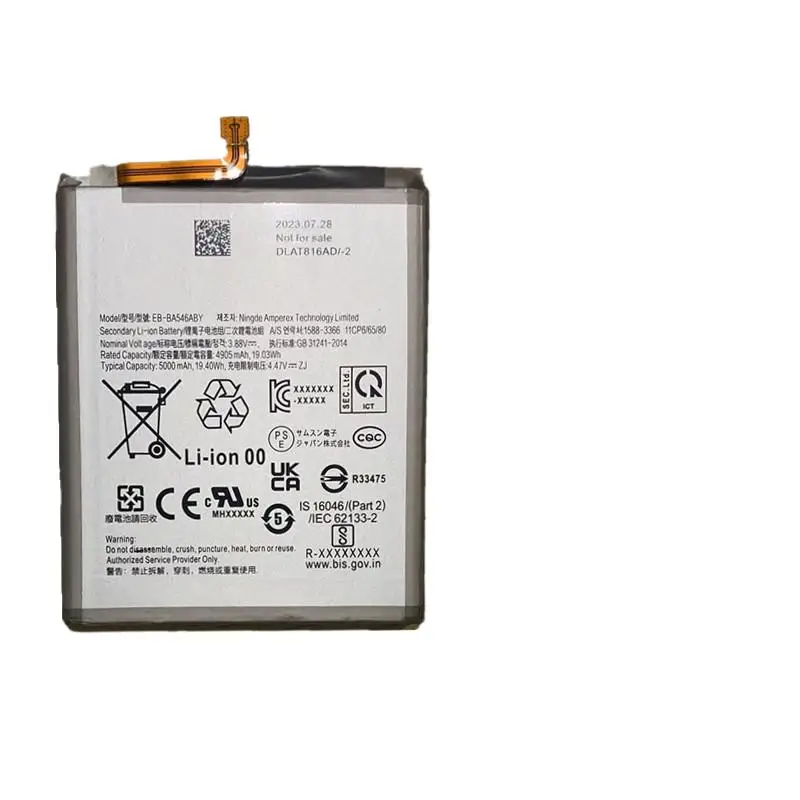 EB-BA546ABY  Battery for Samsung Galaxy A34 (5G)/A54(5G) SM-A346/A546 Mobile Phone Battery 3.88V 5000mAh