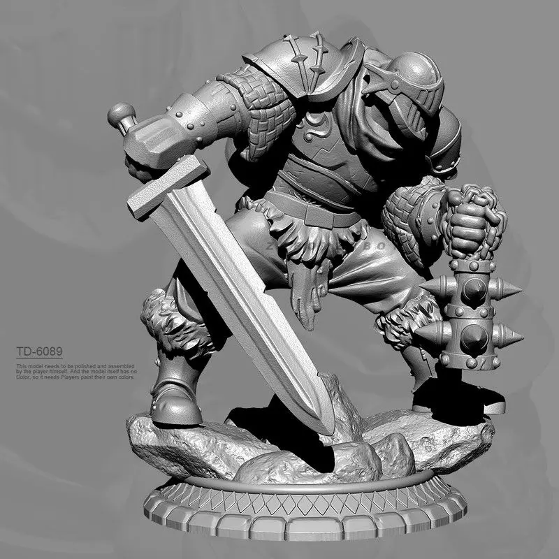 38mm 50mm 75mm Resin Figures Model Armored Warrior 3D Printing Unassembled Unpainted Miniature Model Kit