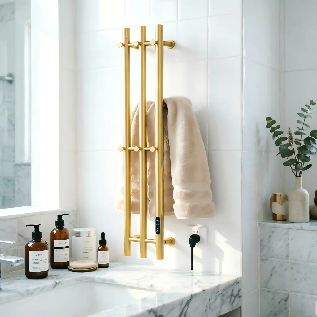Foldable towel rack, wall-mounted multifunctional bathroom storage rack