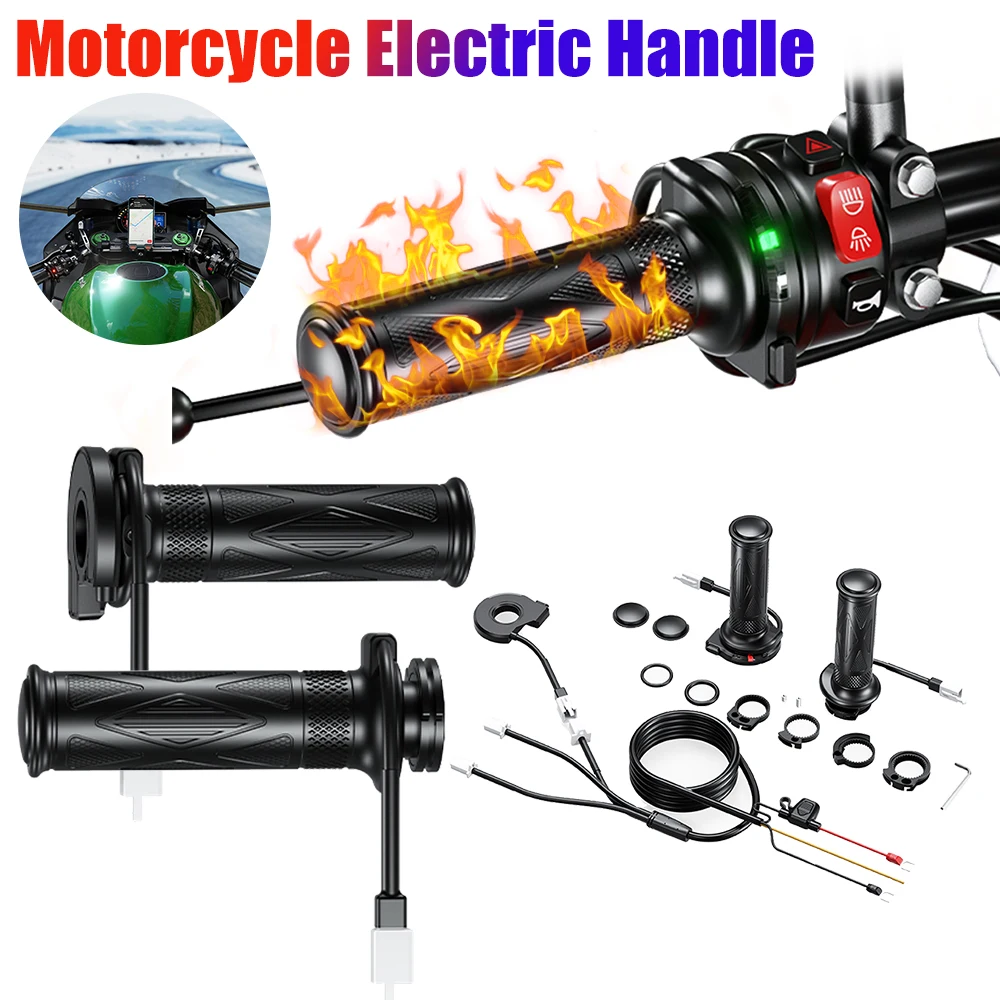 

Electric Hot Heated Handlebar DC 12V Scooter Bar Hand Warmer Smart Temperature Control Motorcycle Heating Handlebar for Winter