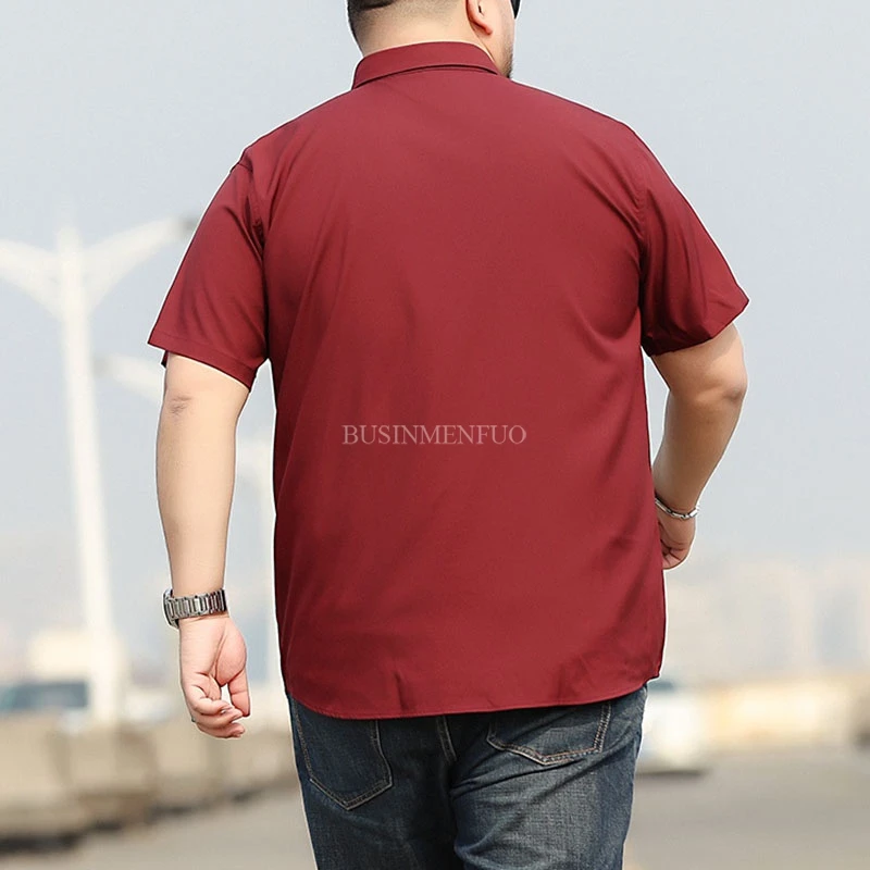 Men 8XL 9XL Shirts 10XL 7XL Plus Size Big Larger 5XL 6XL Short Sleeve Summer Business Shirt 160kg