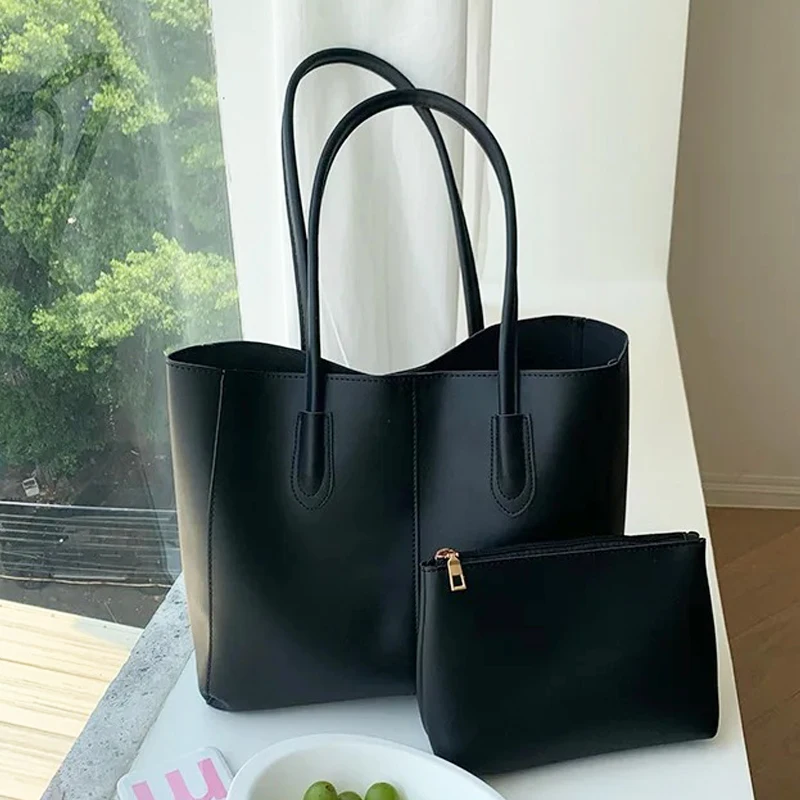 

Women's Fashion Tote Bag Korean Vintage Style Roomy Commuter Shoulder Bag Simple Versatile Crossbody Bag
