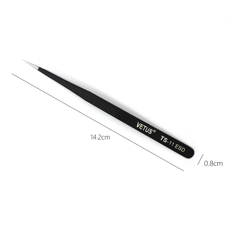 VETUS 100% Brand  Anti Static ESD Tweezers Stainless Steel Eyelash Make Up Nipper Crafts Makeup Tools & Accessories