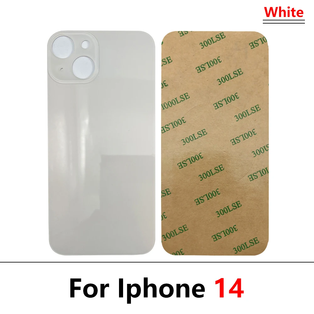 NEW Big Hole Replacement Back Glass Rear Door Housing Case For iPhone 14 / 14 Plus Battery Back Cover Glass Repair Spare Parts