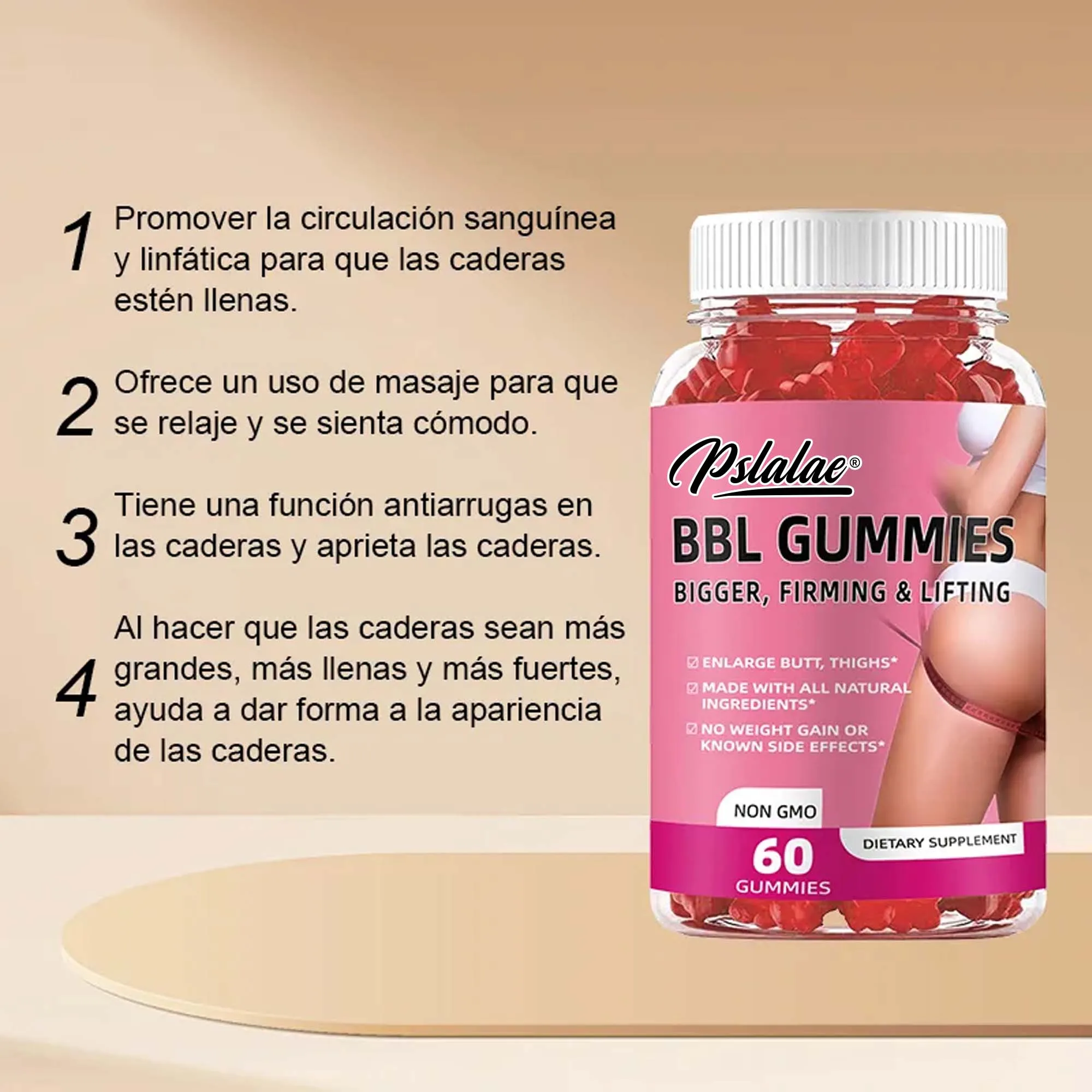 Butt Enhancement Gummies, Support Increases Fullness & Size, Lifts & Firms Sagging Butt, Lifting Sexy Hip Enhancer