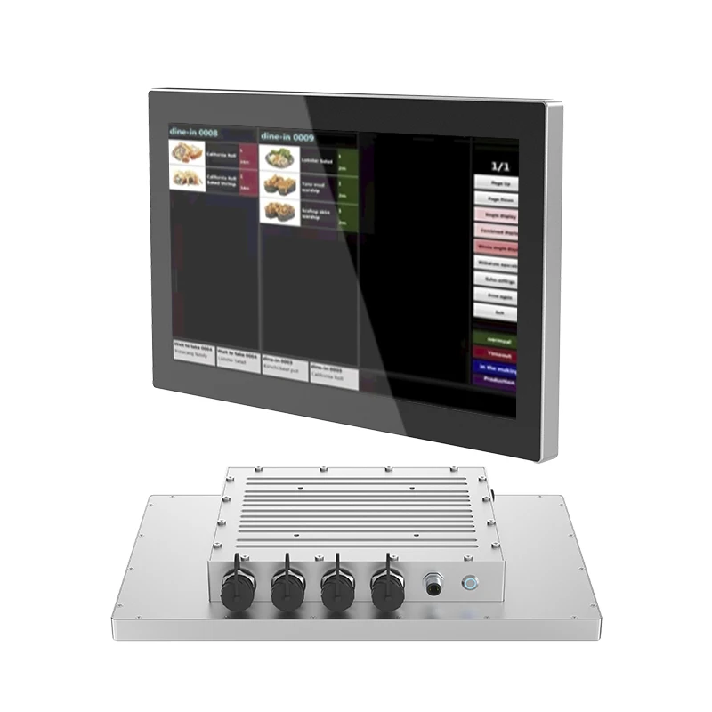 

Водонепроницаемая панель ПК 15,6 21,5 дюймов Ресторан Kds Коммерческая система кухонного дисплея Полностью водонепроницаемая сенсорная промышленная панель ПК