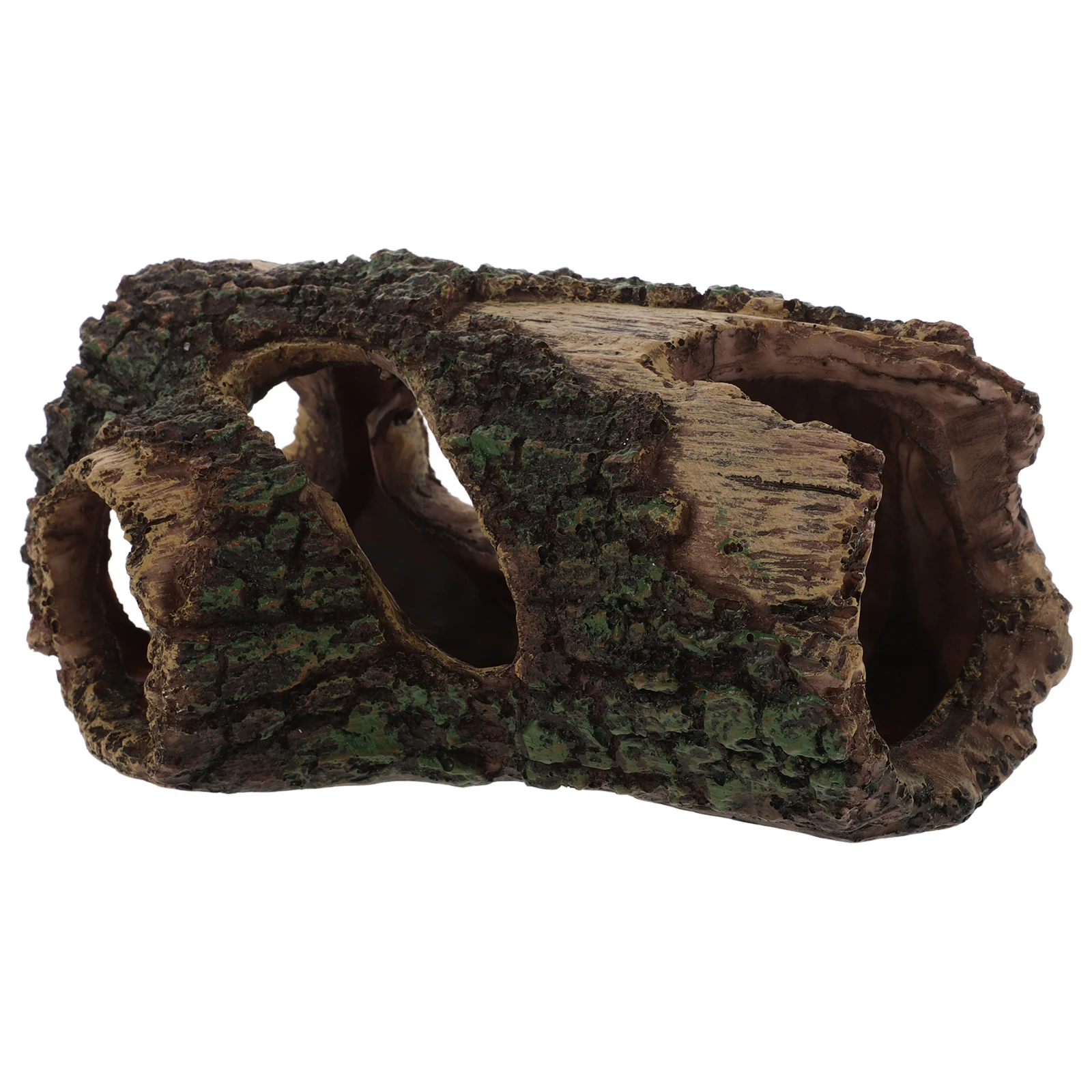 

Artificial Tree Bark Hole Cave Resin Aquarium Fish Tank Decor Shelter Ornament Shrimp Hideout Terrarium Pet Supplies