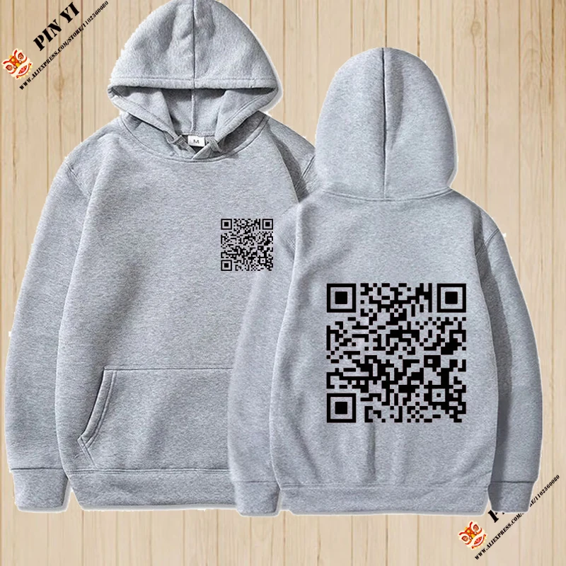 سترة بغطاء للرأس مضحكة ومضحكة من FU Qr Code، سترة بغطاء للرأس للجنسين من Hmulefate Joke إبداعية