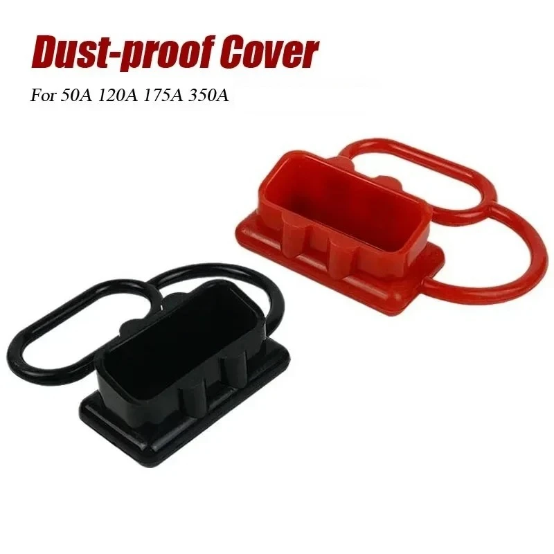 50A Soft Rubber Dust Cover 120A Lithium Battery Plug Protection Lid 350-175A Male Female Socket with Wire Dust-proof Cap Adapter