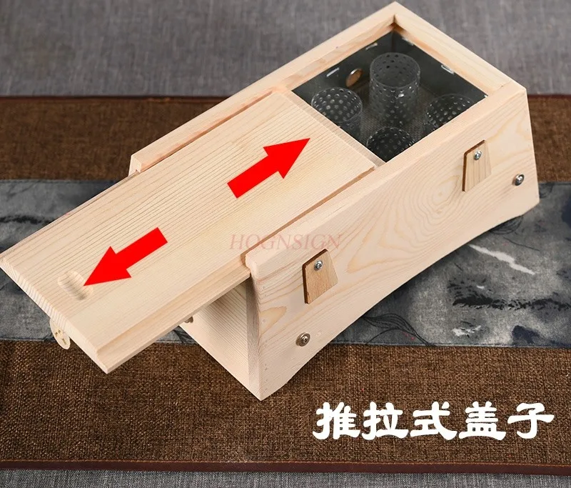 Moxibustion box wooden eight-hole moxa stick moxibustion abdomen waist waist back portable moxibustion household wooden box