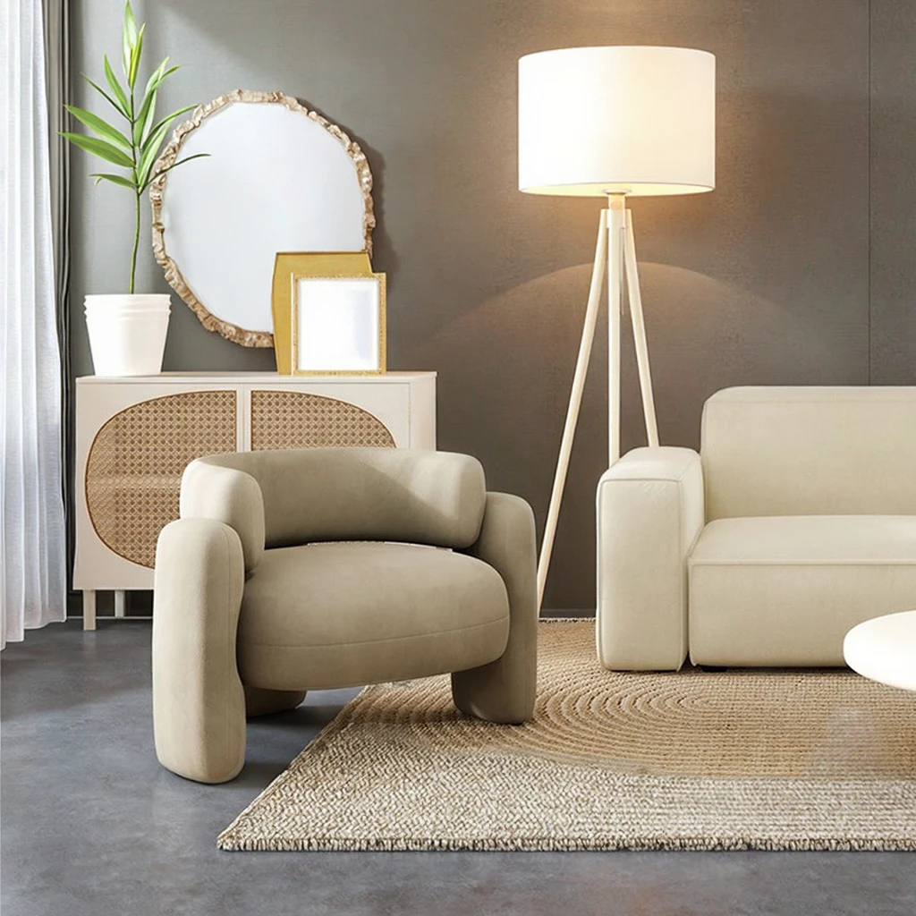 Modern Luxury Living Room Lounge Chair Designer Velvet Fabric Leisure Furniture For Home Bedroom Or Apartment Use