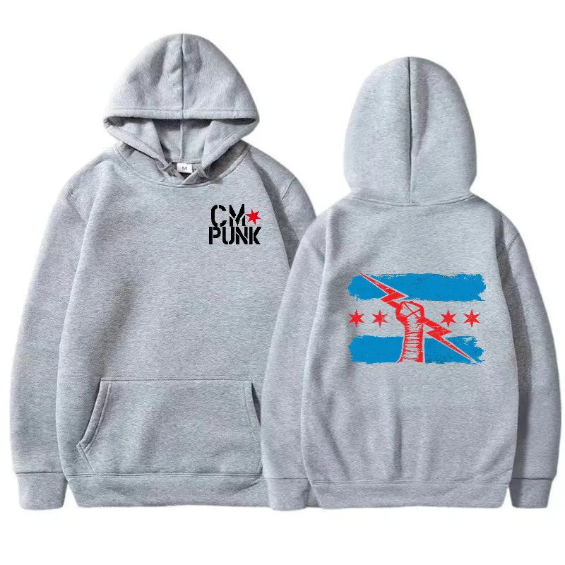 Autumn and Winter New Famous Wrestler Returns to CM Punk Men's Solid Hoodie Fashion Print Street Sports Casual Top Pullover