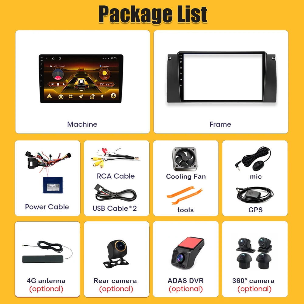 For BMW M5 E39 E53 X5 1999 2000- 2006 Android 15 Multimedia Video Player 2 din Android Auto Mirror Link Touch Screen 8 Core  RDS